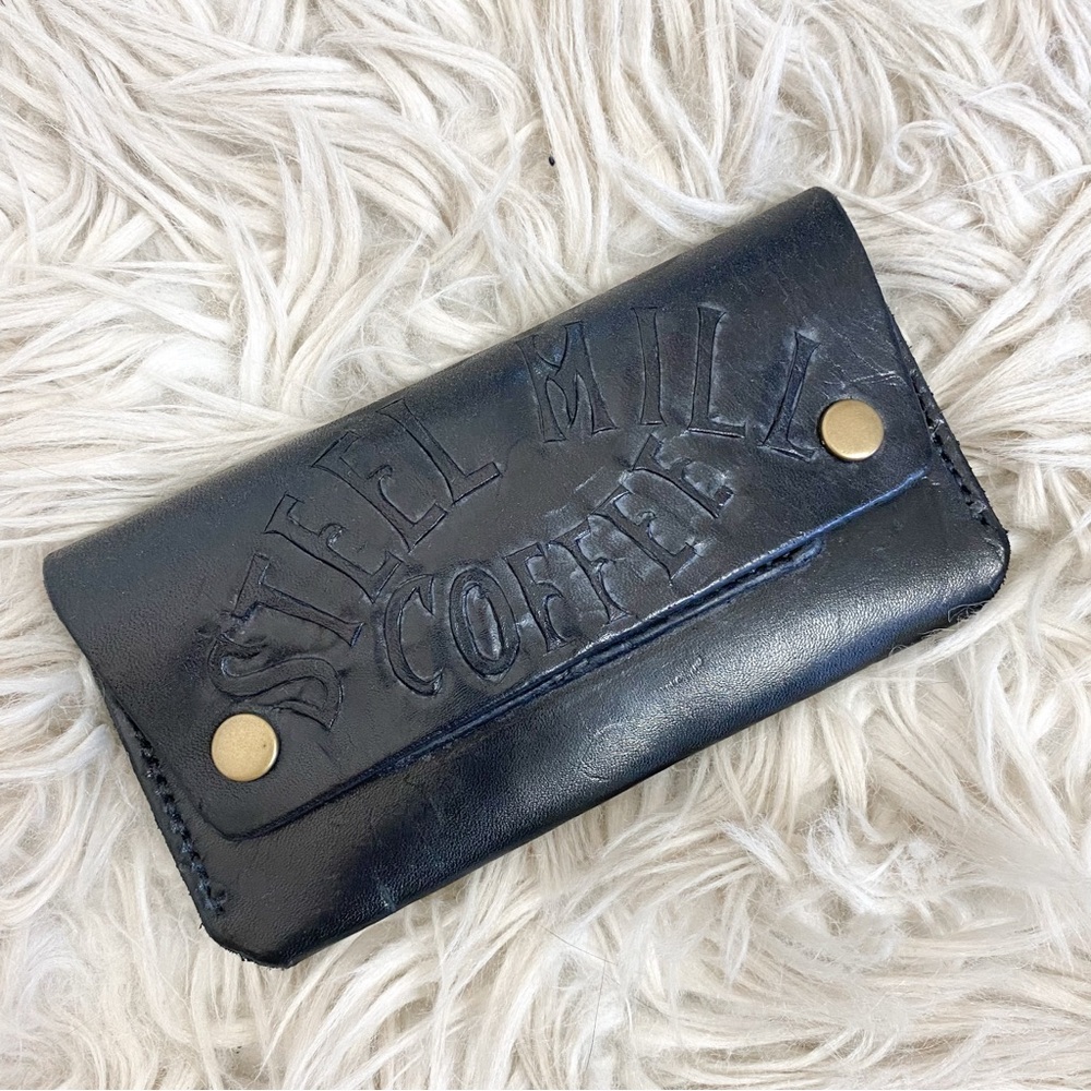 Steel Mill Coffee Black Full Grain Leather Wallet